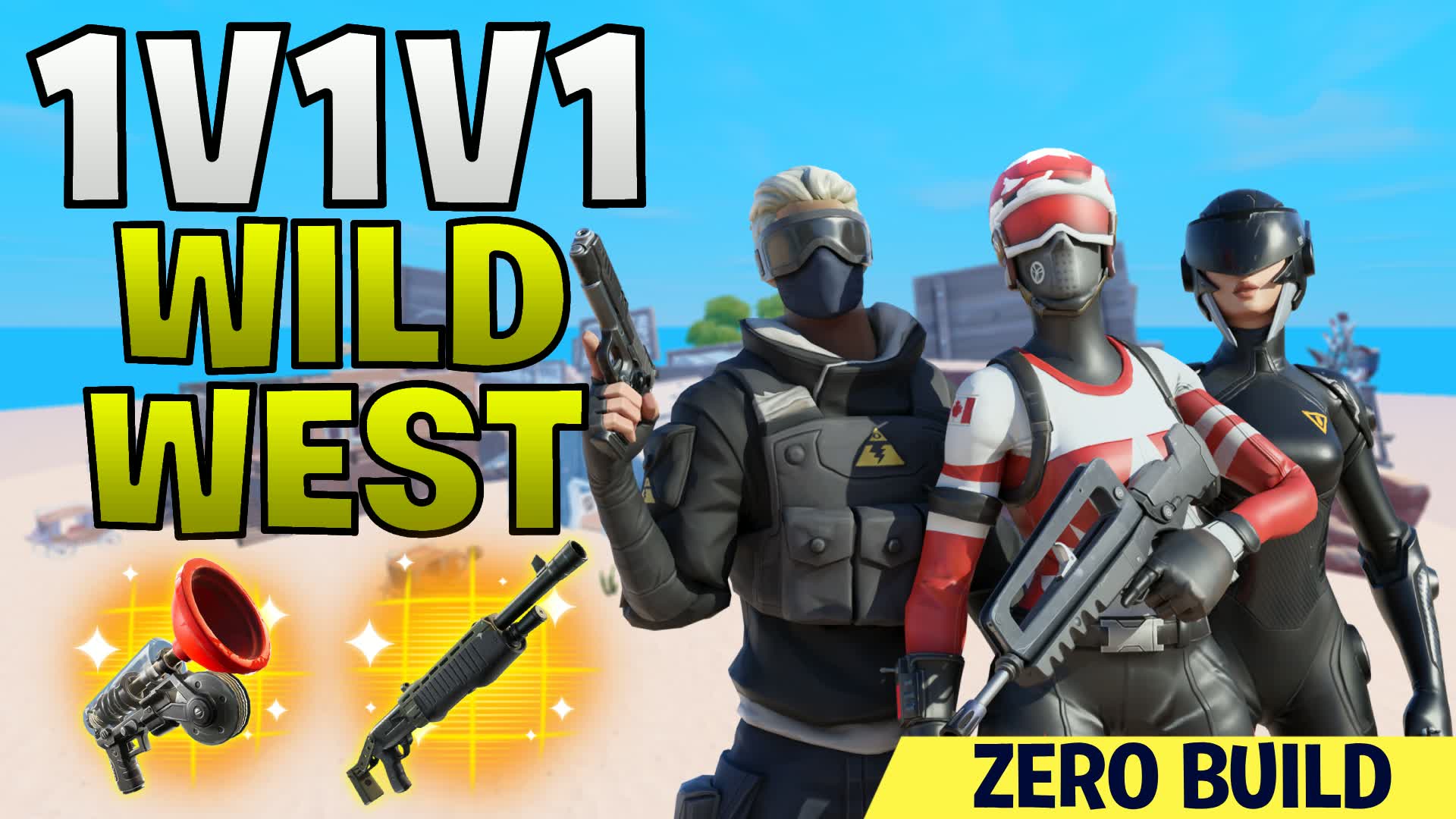 π€ 1V1V1 WILD WEST π« | π« ZERO BUILD β Fortnite Creative map