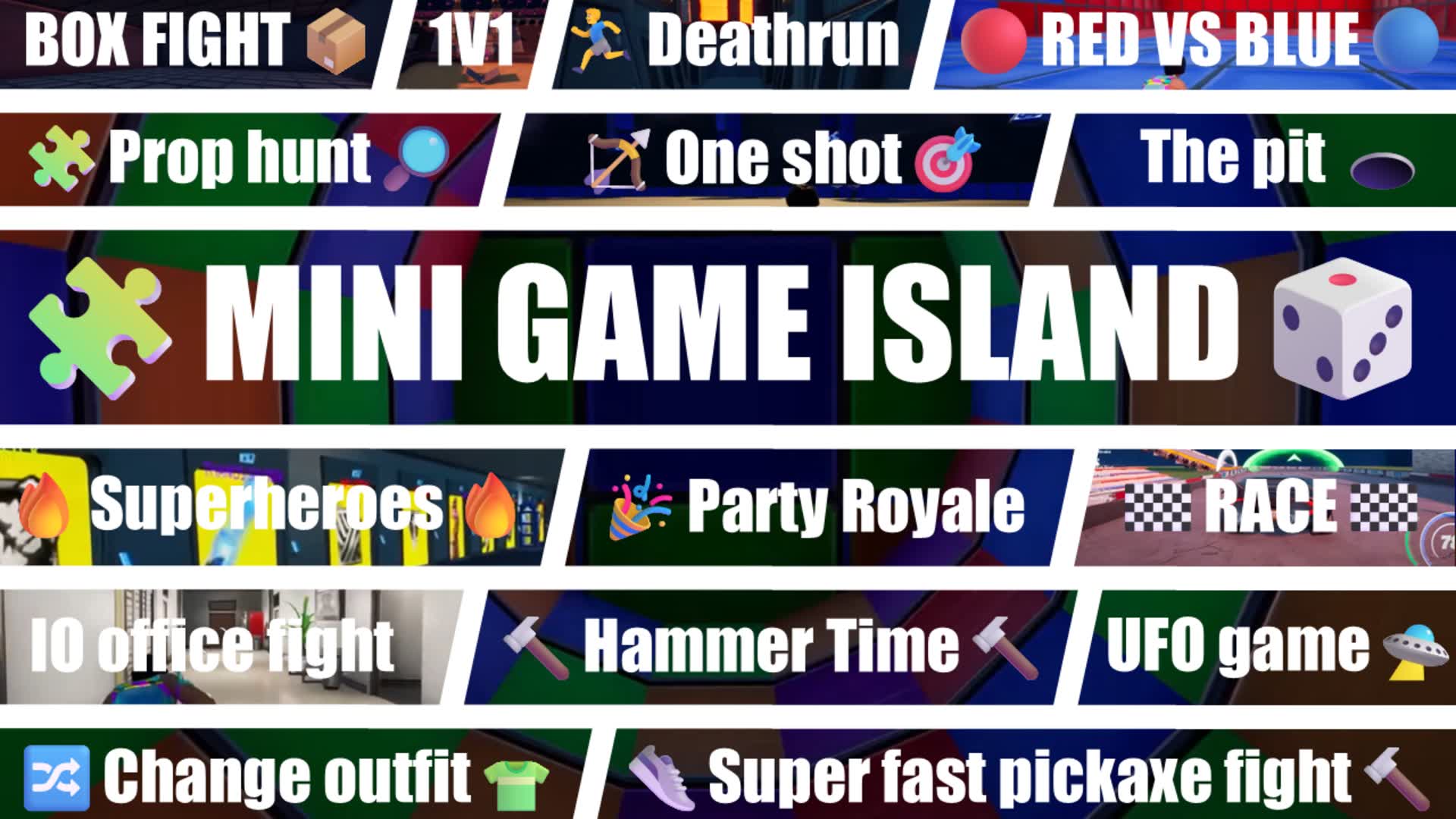 🧩Mini Game Island🎲 — Fortnite Creative map