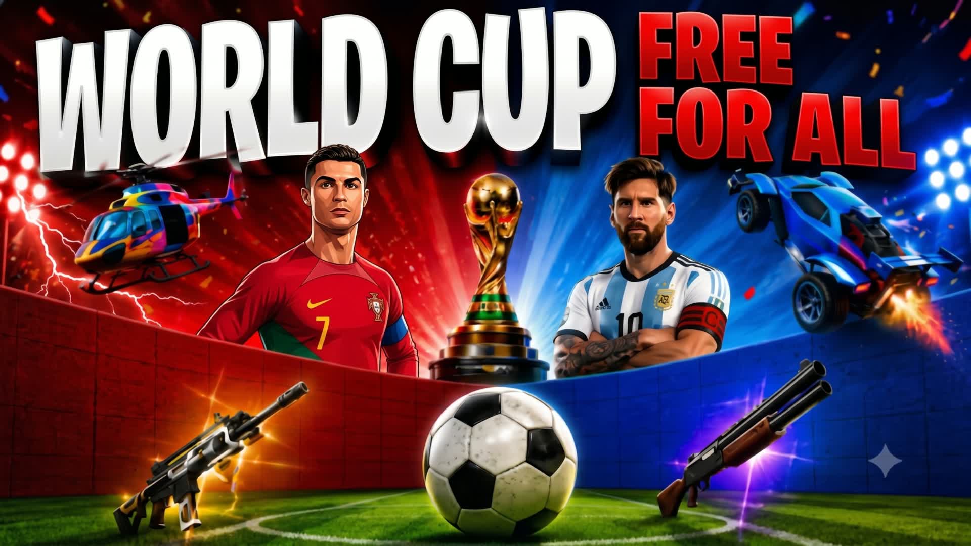 WORLD CUP FREE FOR ALL RED VS BLUE🔴🔵 — Fortnite Creative map