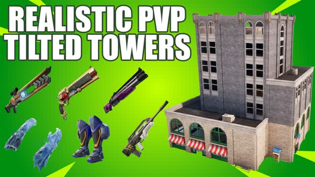 REALISTIC PVP - TILTED TOWERS FFA โ Fortnite Creative map