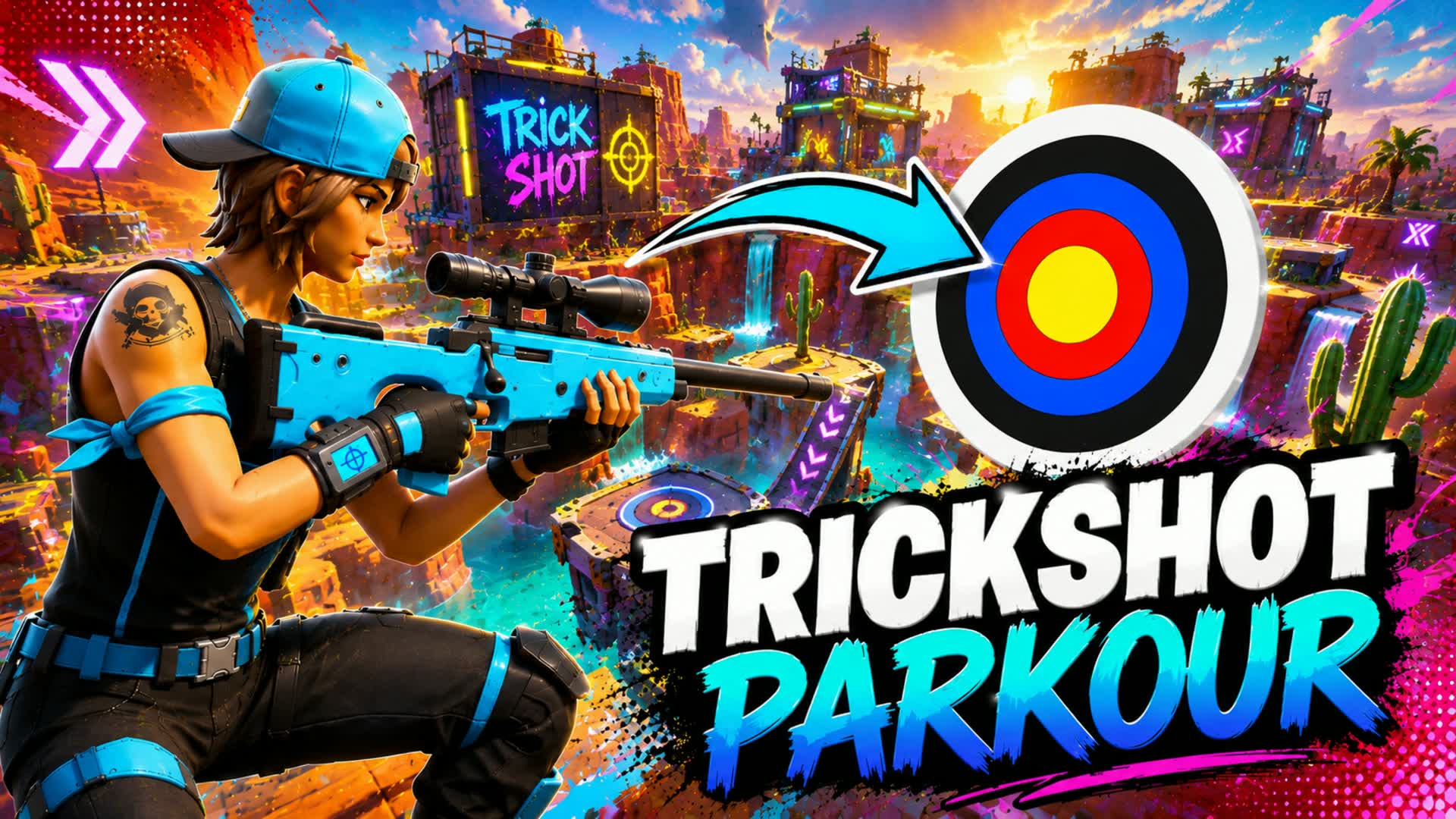 🎯SAMI TRICKSHOT PARKOUR 125 LEVELS! — Fortnite Creative map