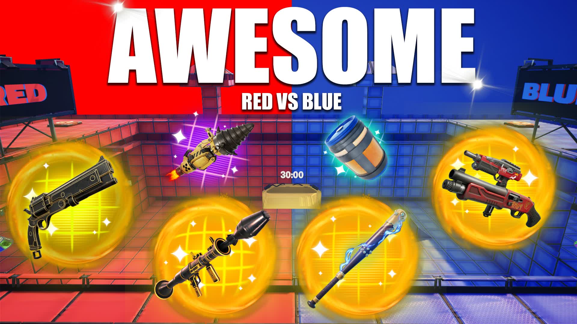 AWESOME RED VS BLUE TDMπ΄π΅ β Fortnite Creative map
