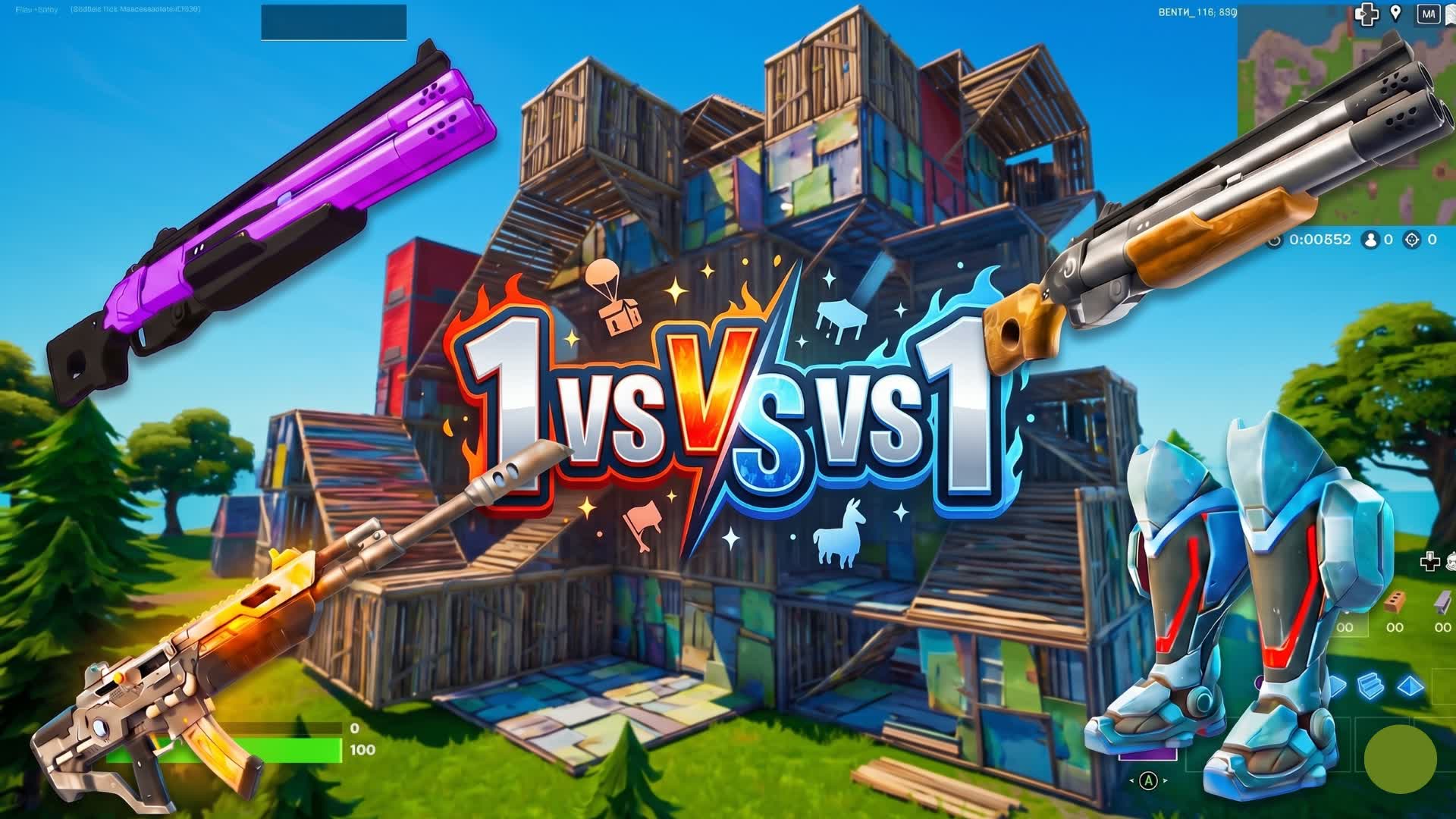 1v1v1 construcción rafapollito — Fortnite Creative map