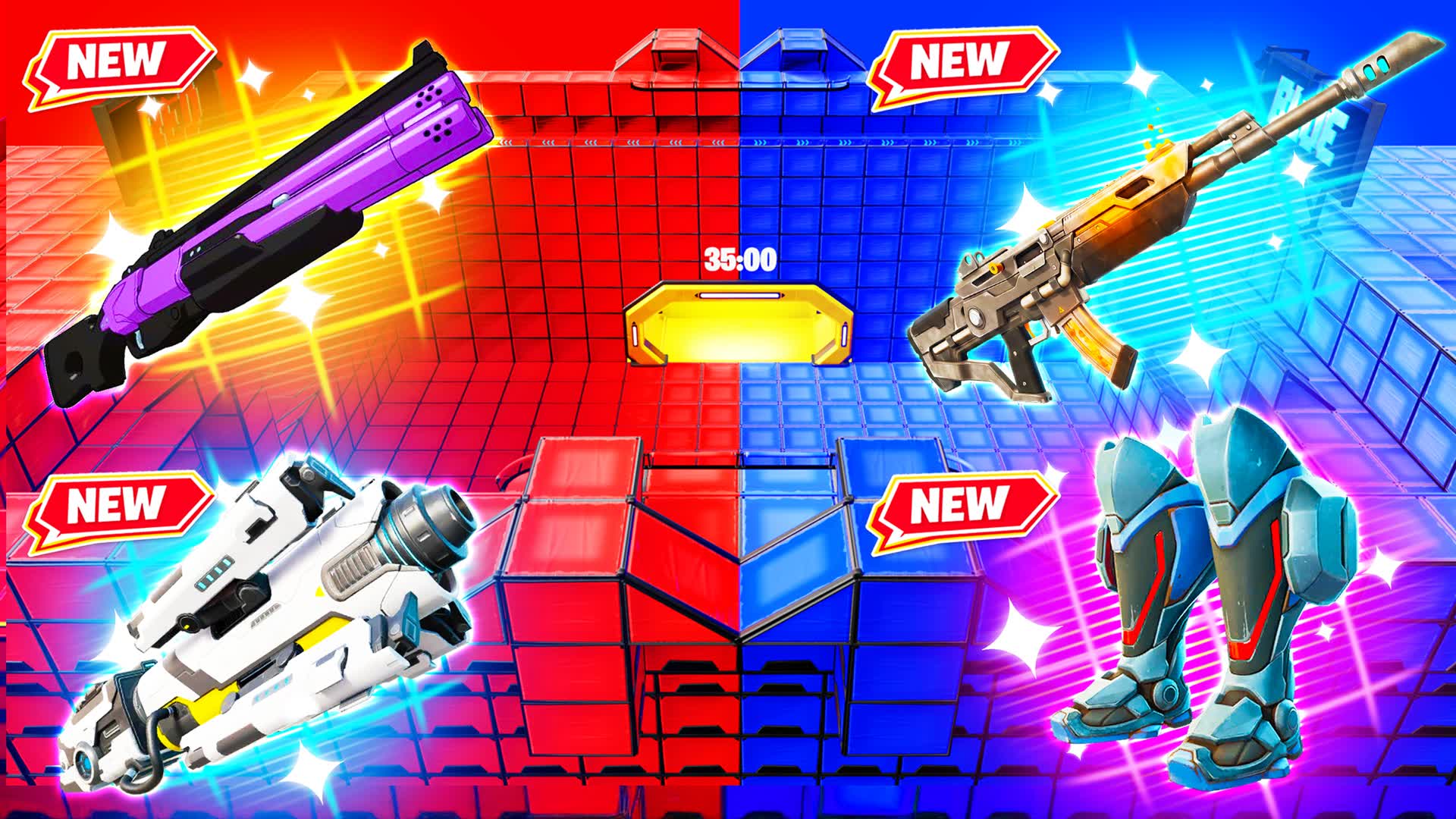 MEGA RED VS BLUE โ Fortnite Creative map