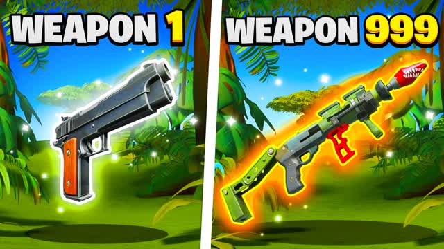 Extreme 20 Level Gun Game! — Fortnite Creative map