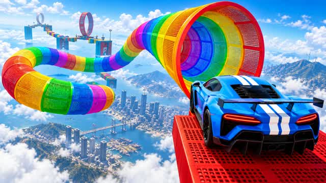 CRAZY CAR DRIVE CITY PARKOUR โ Fortnite Creative map
