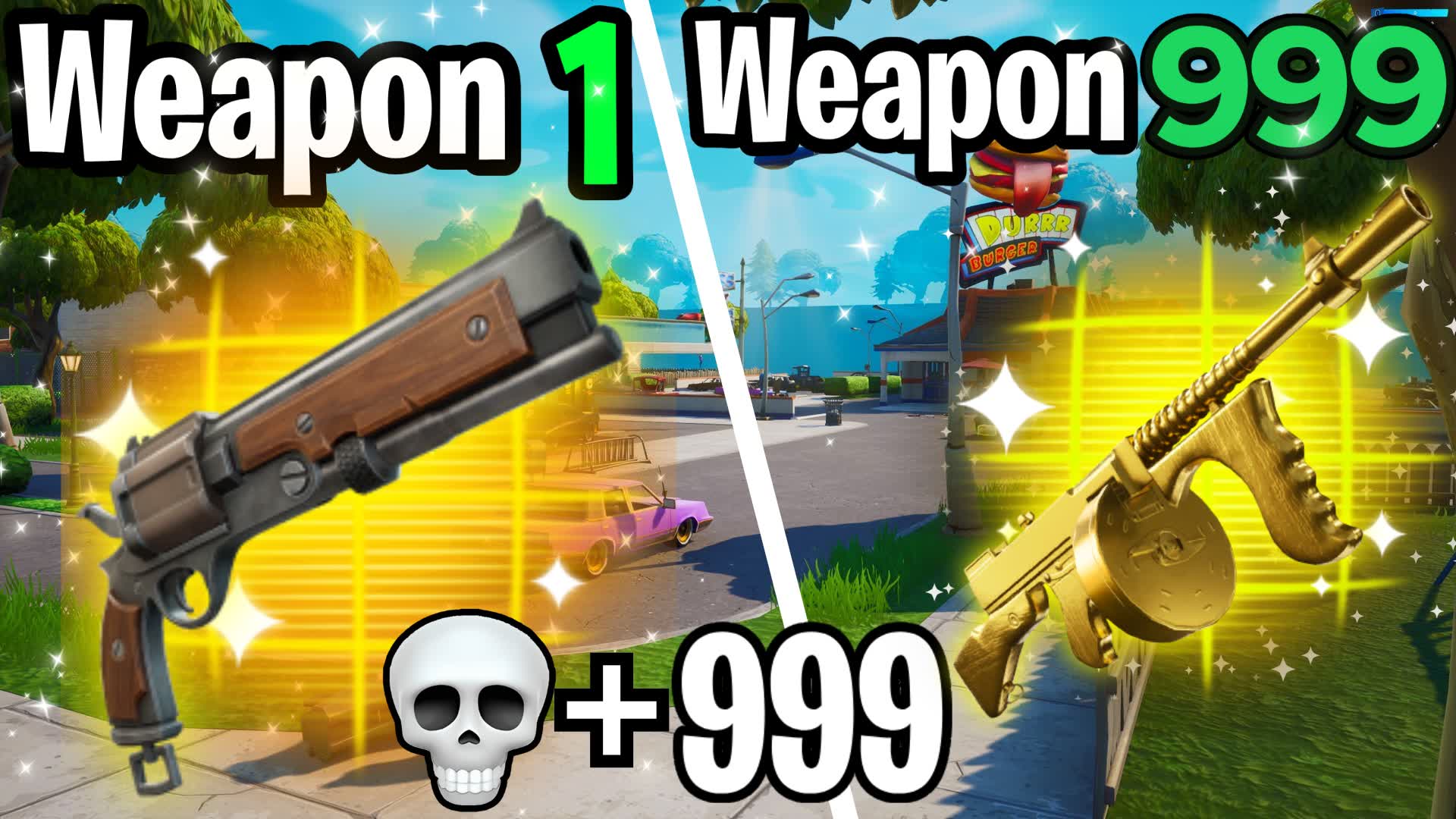 EVERY GUN ONE SHOT GUN GAME 🎯 — Fortnite Creative map