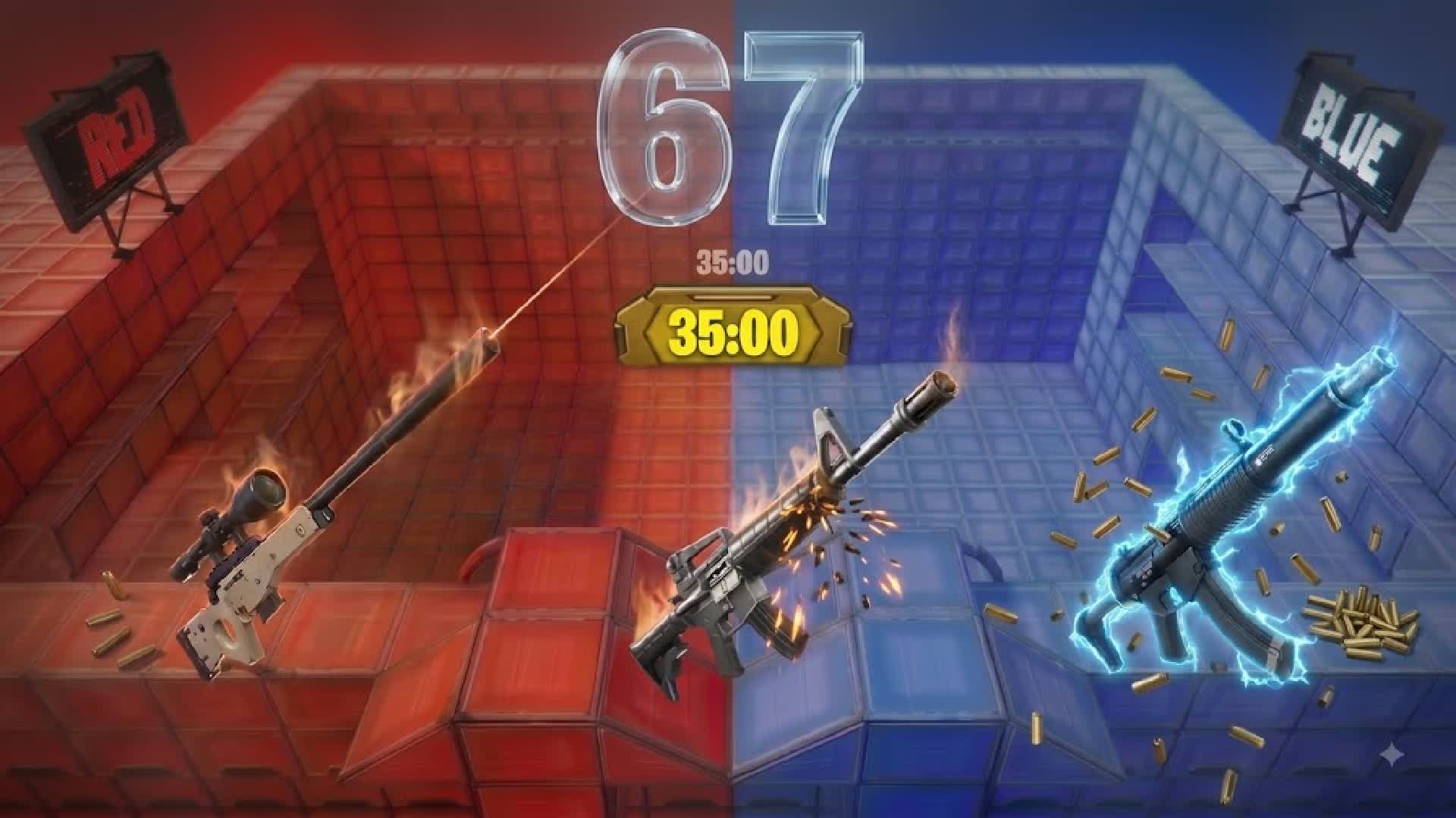 NEW SUPER CRAZY RED VS BLUE๐ด๐ต67 โ Fortnite Creative map