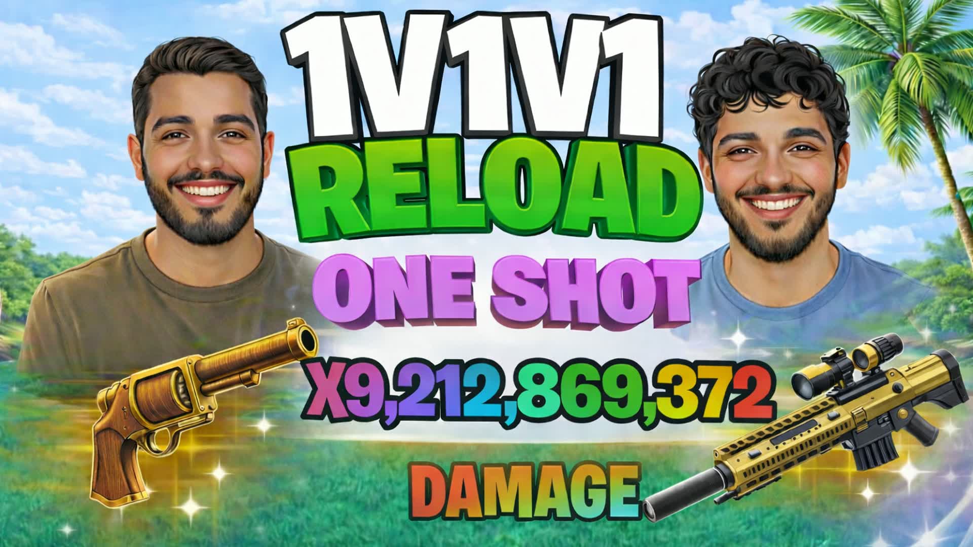 1v1v1 ONE SHOT/ الدمج المجنووون👹🔥 — Fortnite Creative map