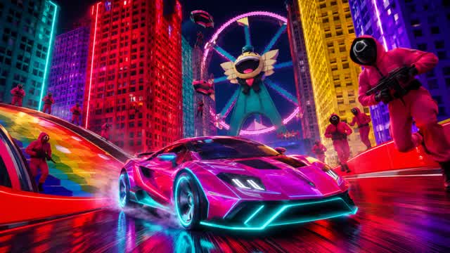 SUPER CAR GAME - COLORFUL BUILDINGS — Fortnite Creative map