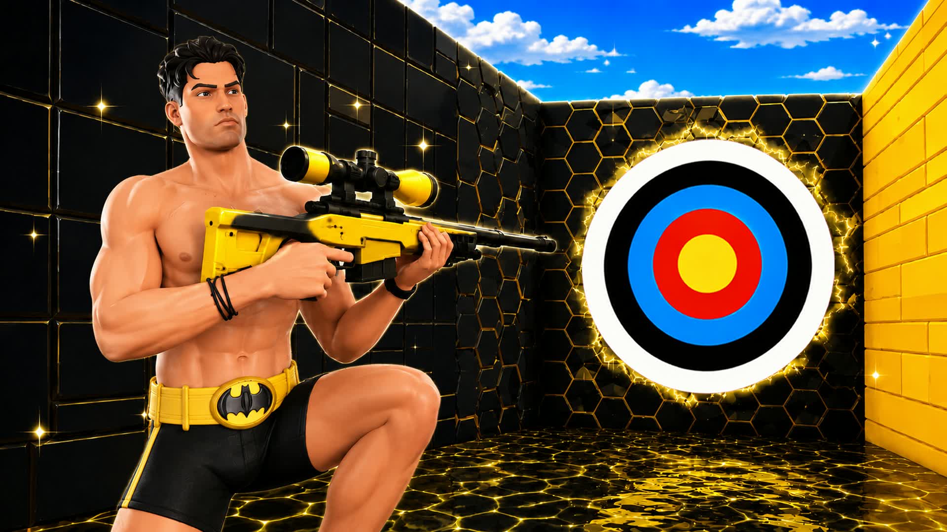 BATMAN TRICKSHOT PARKOUR TRICK — Fortnite Creative map