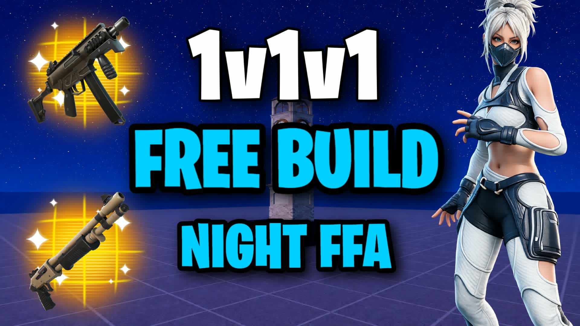 1v1v1 FREE BUILD NIGHT FFA ๐ โ Fortnite Creative map