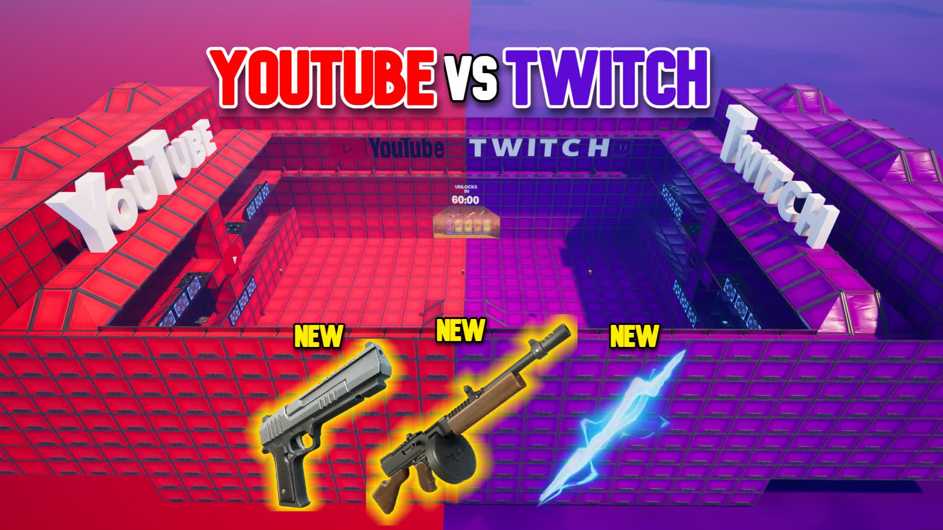 🔴YOUTUBE VS TWITCH TDM🟣 — Fortnite Creative map