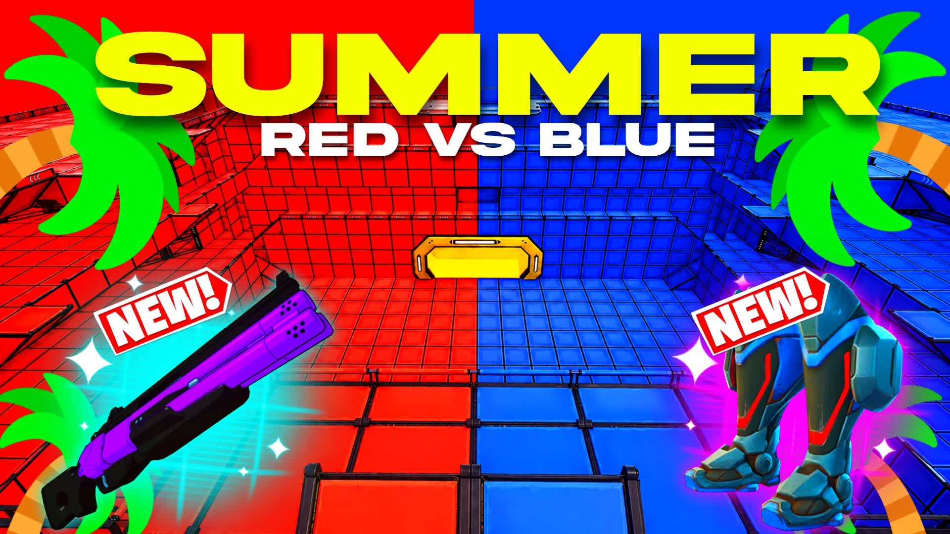 Summer Red VS Blue🔴🔵Vehicles — Fortnite Creative map