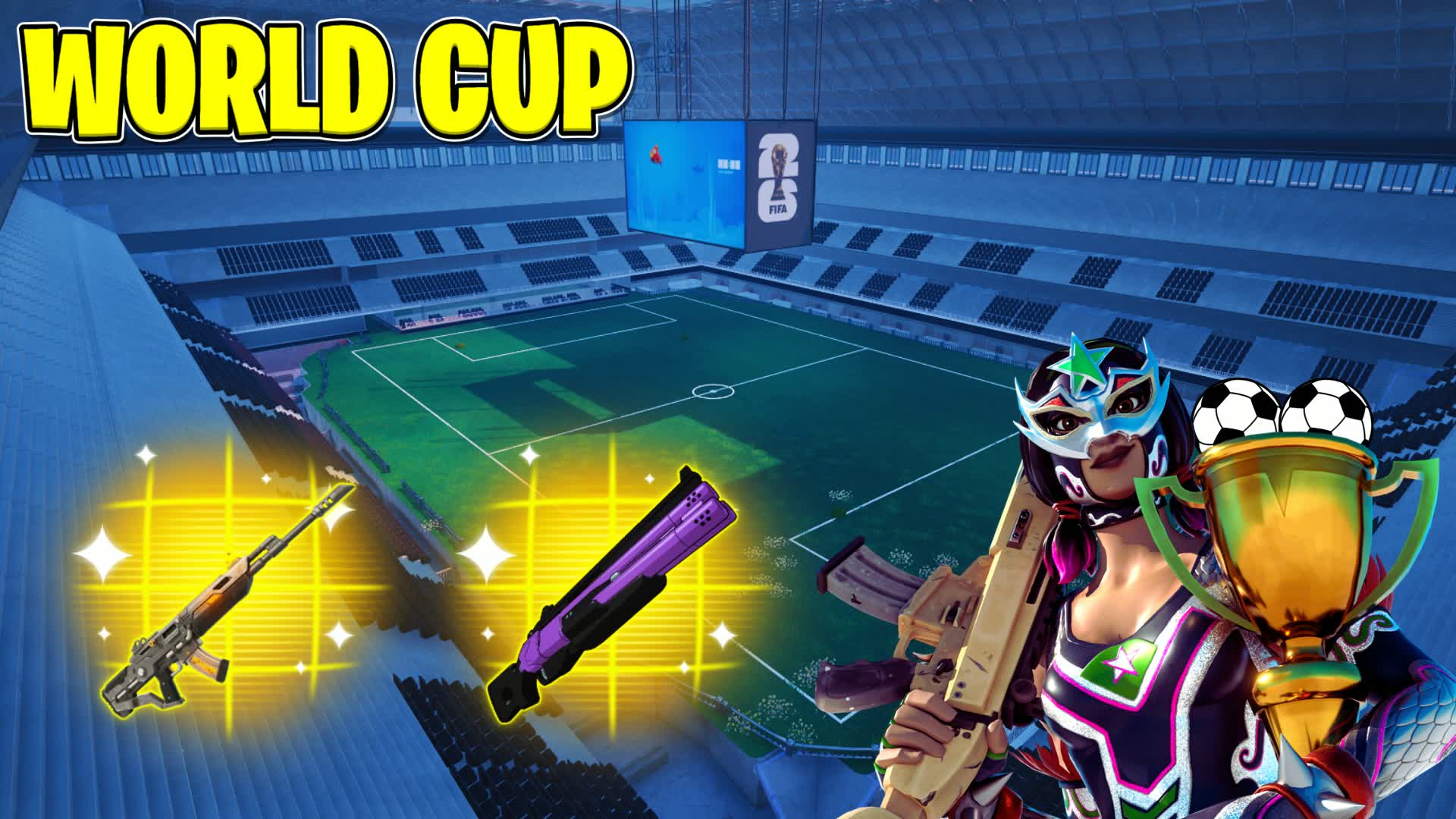 Crazy World Cup Stadium — Fortnite Creative map