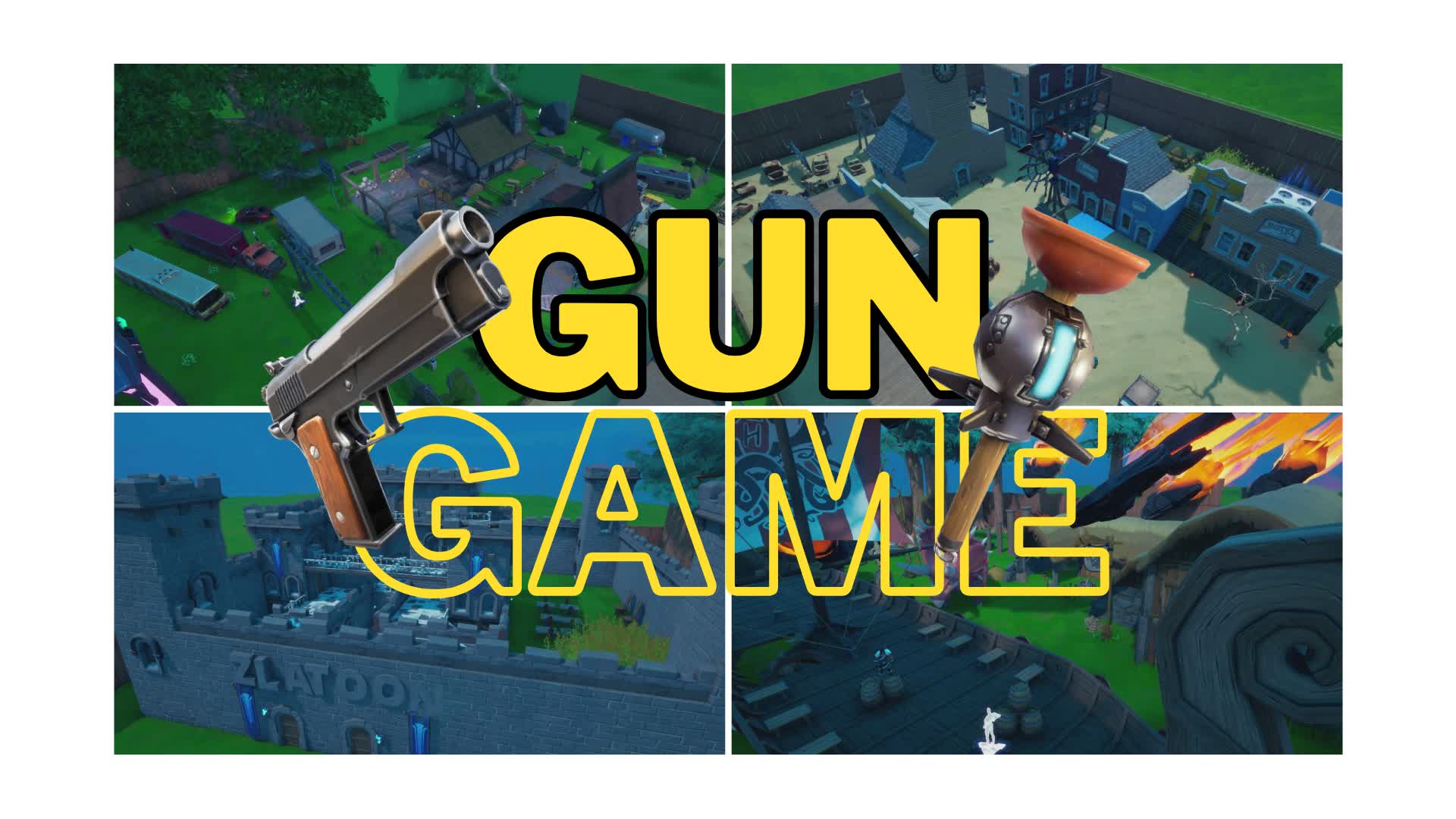 Gun Game 4 royaumes — Fortnite Creative map