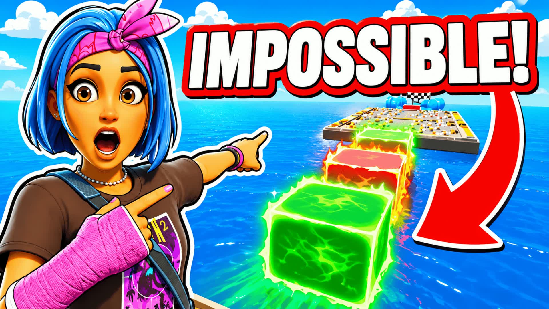 300 IQ DEATHRUN β Fortnite Creative map