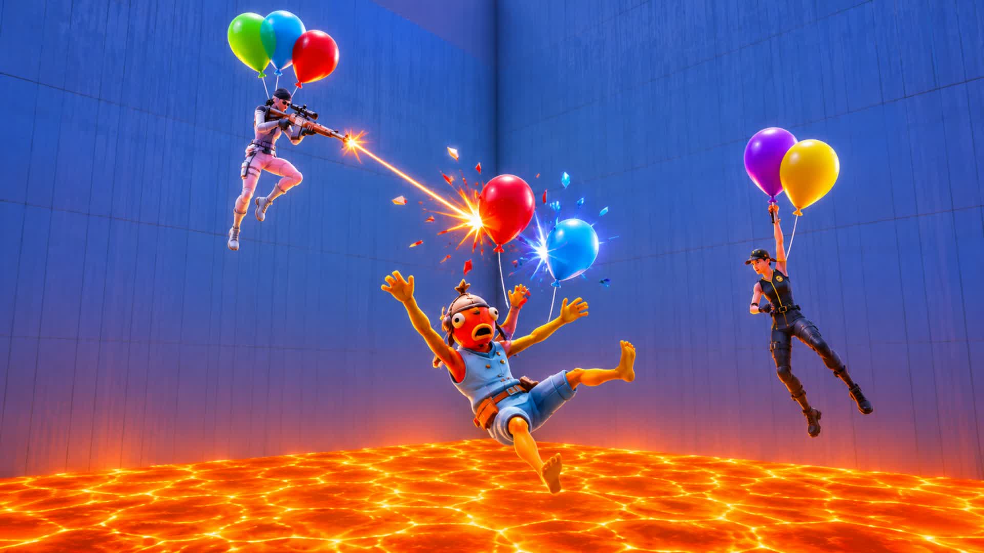 Fly to escape the lava ! — Fortnite Creative map