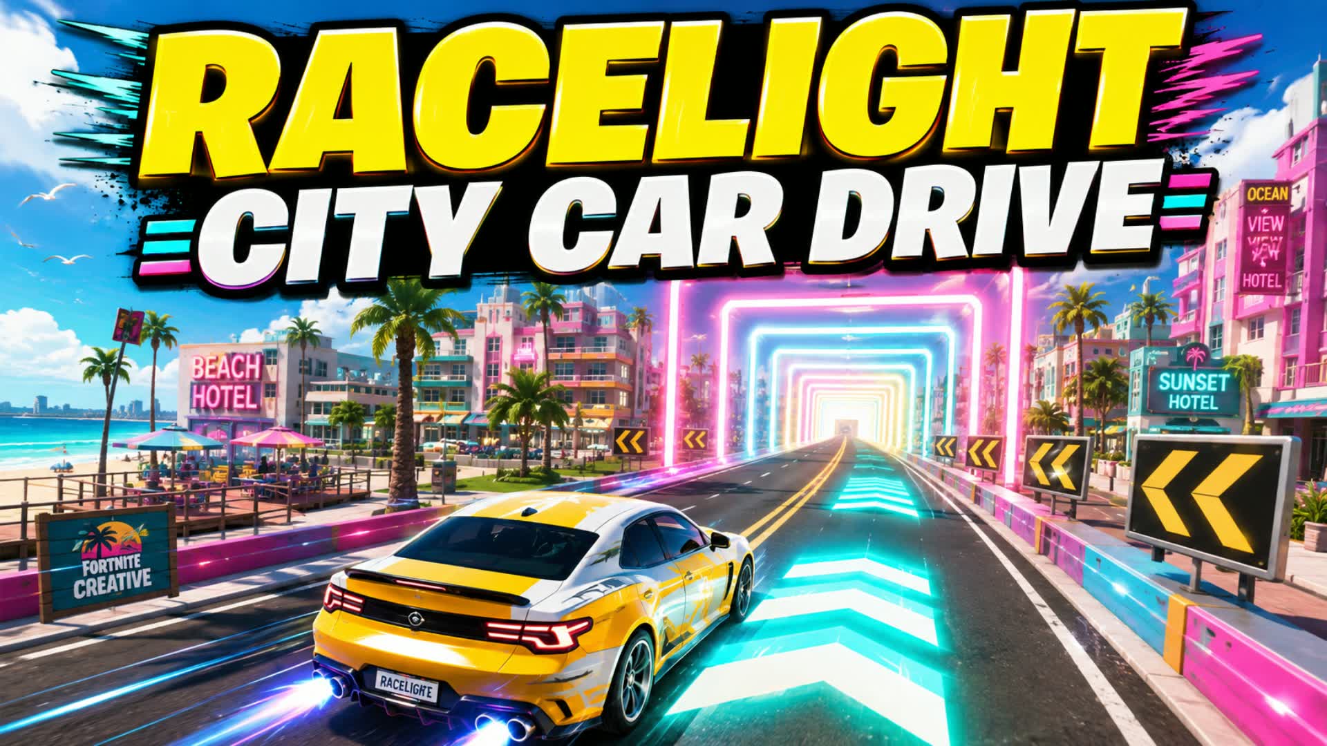 ๐ RACELIGHT CITY CAR DRIVE ๐ โ Fortnite Creative map