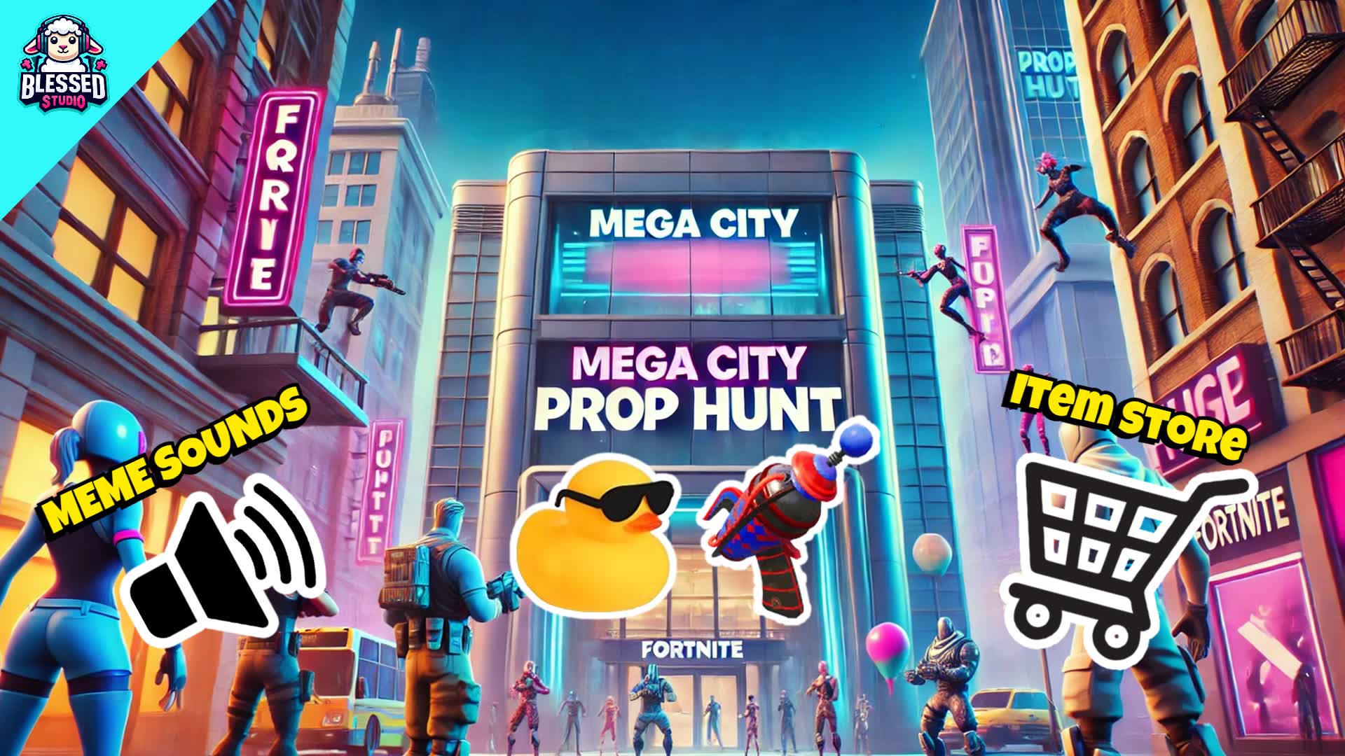 Mega City Prop Hunt π β Fortnite Creative map