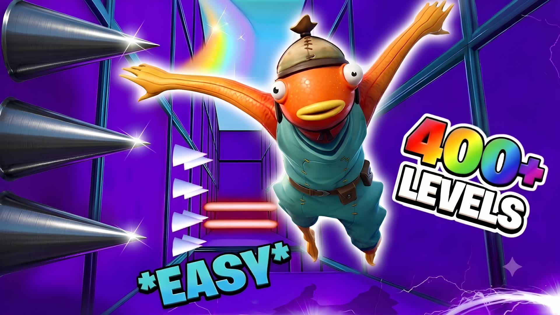 ⭐️ EASY 400+ LEVELS PARKOUR ENDURANCE ⭐️ — Fortnite Creative map