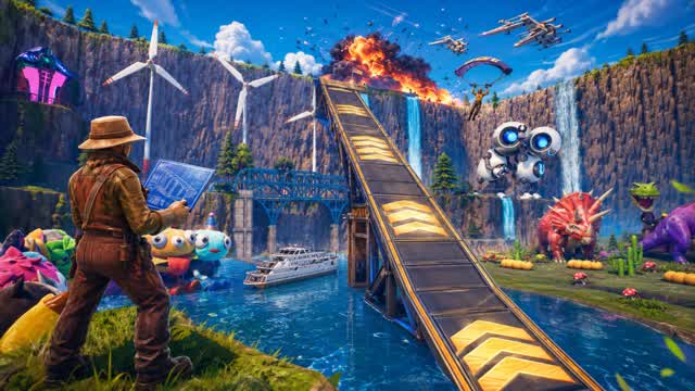 mini amusement park with all the cars — Fortnite Creative map