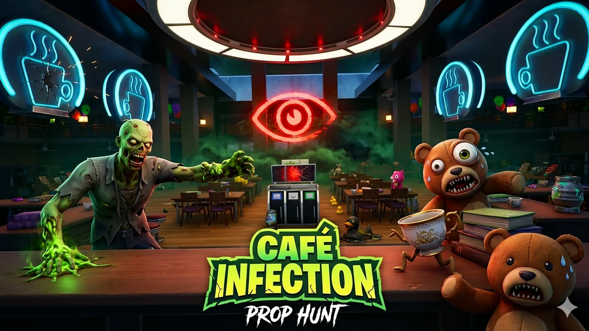 PROP HUNT - ☕CAFÉ INFECTION🧟 — Fortnite Creative map