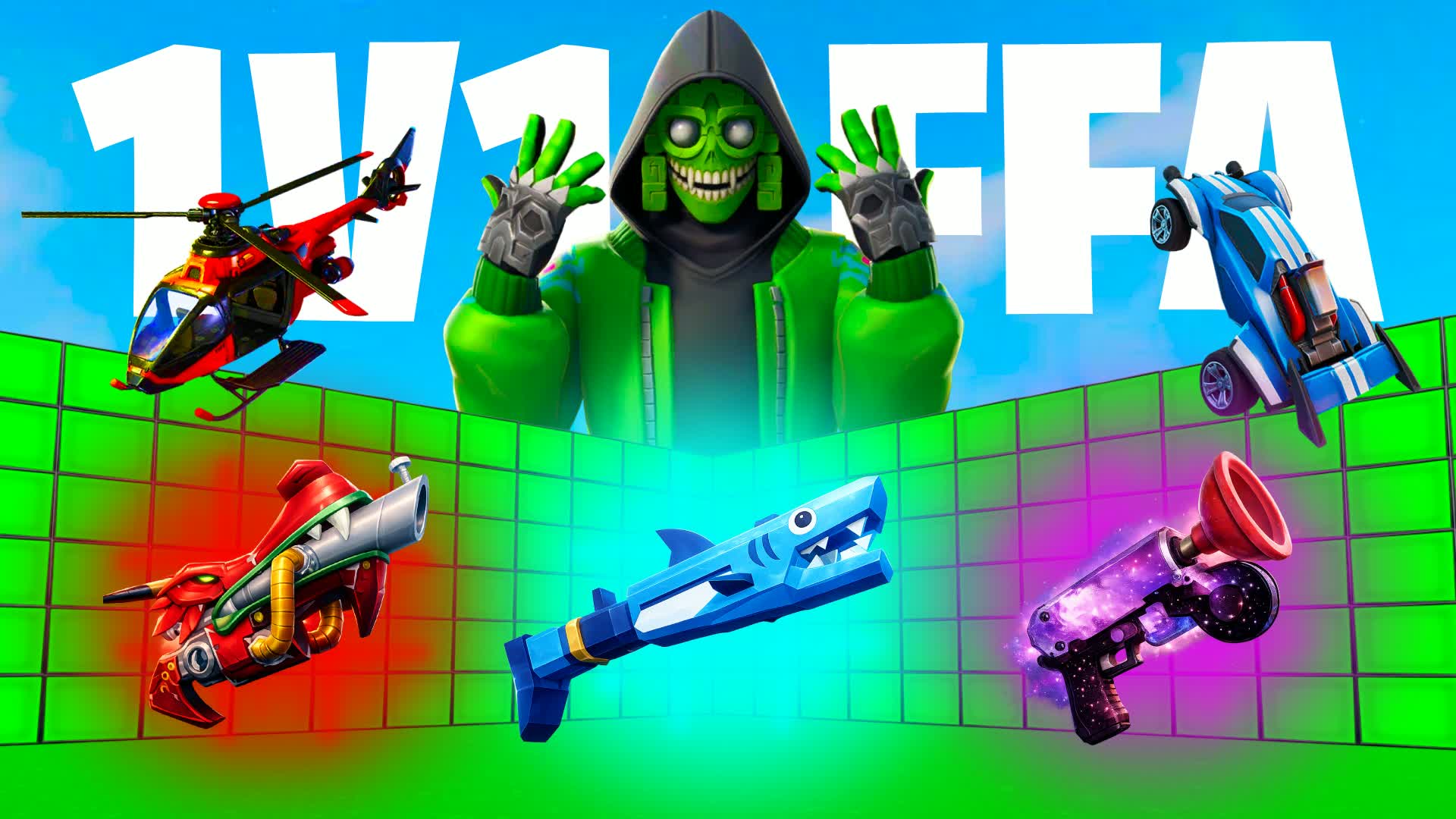 AMAZING 1V1 FFA - ALL WEAPONS & VEHICLES β Fortnite Creative map