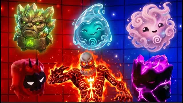RED VS BLUE ELEMENTS — Fortnite Creative map