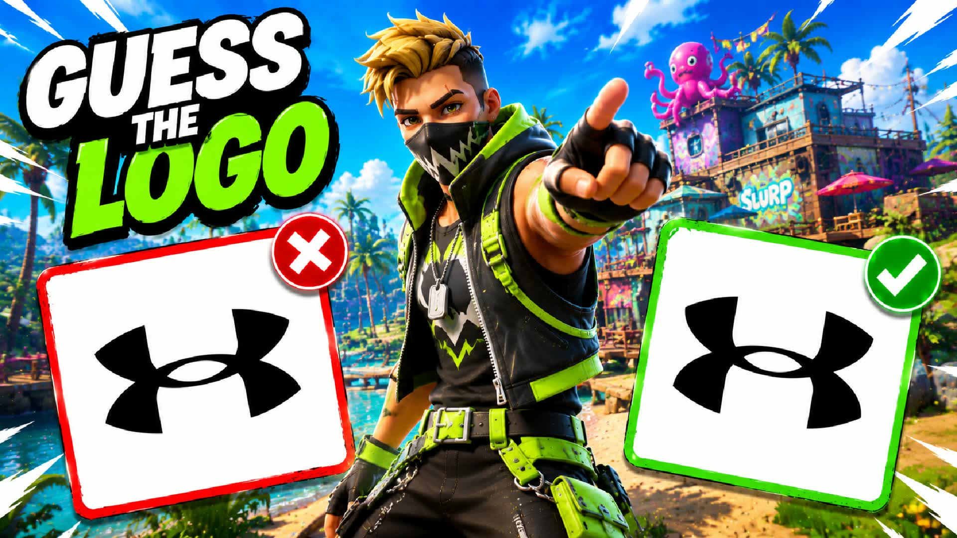 GUESS LOGO ๐ PARKOUR OBBY โ Fortnite Creative map