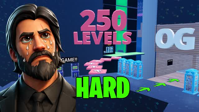 😫OG HARD PARKOUR +250 LEVELS — Fortnite Creative map