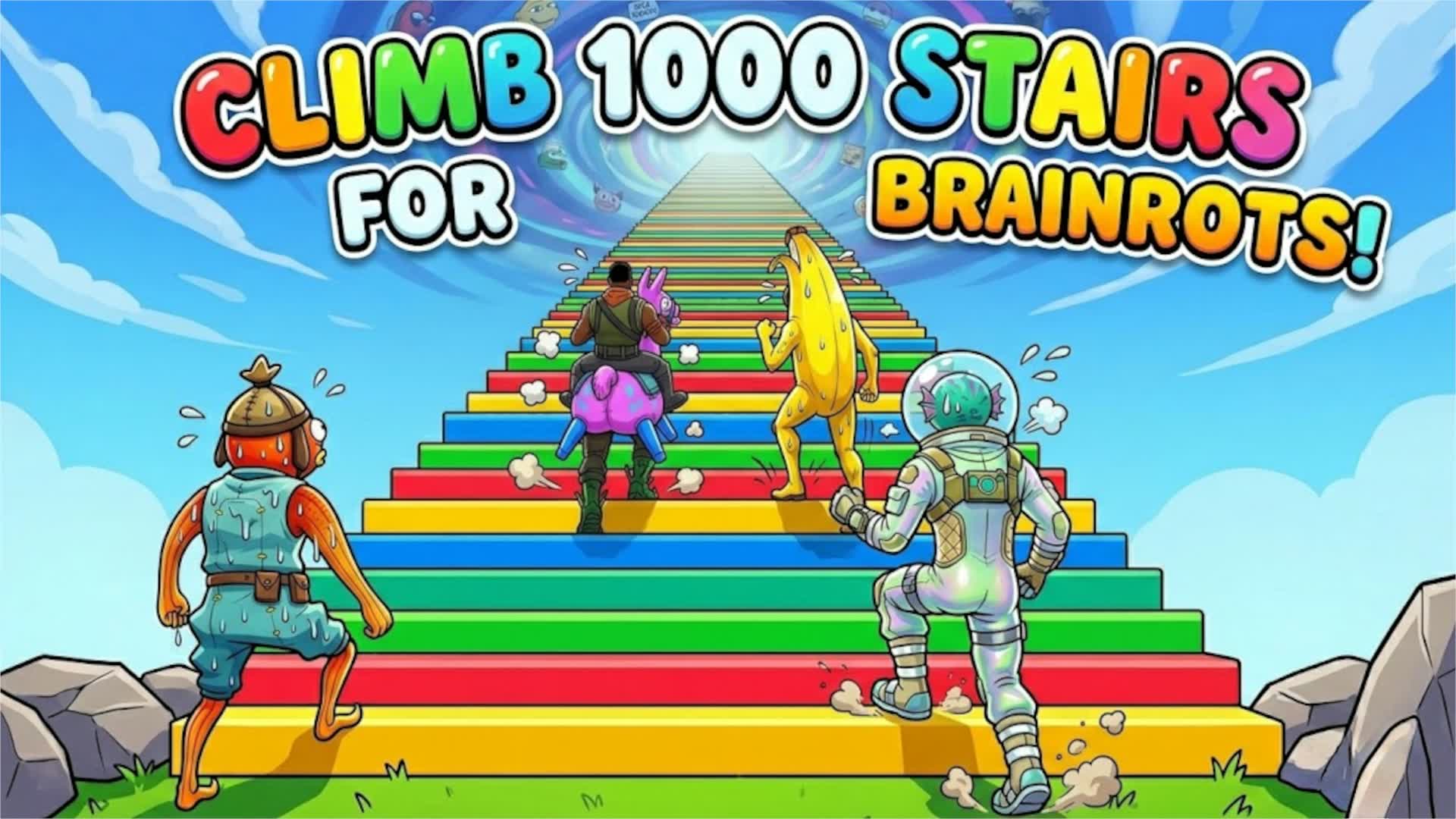 Climb 1000 Stairs For Brainrots! — Fortnite Creative map