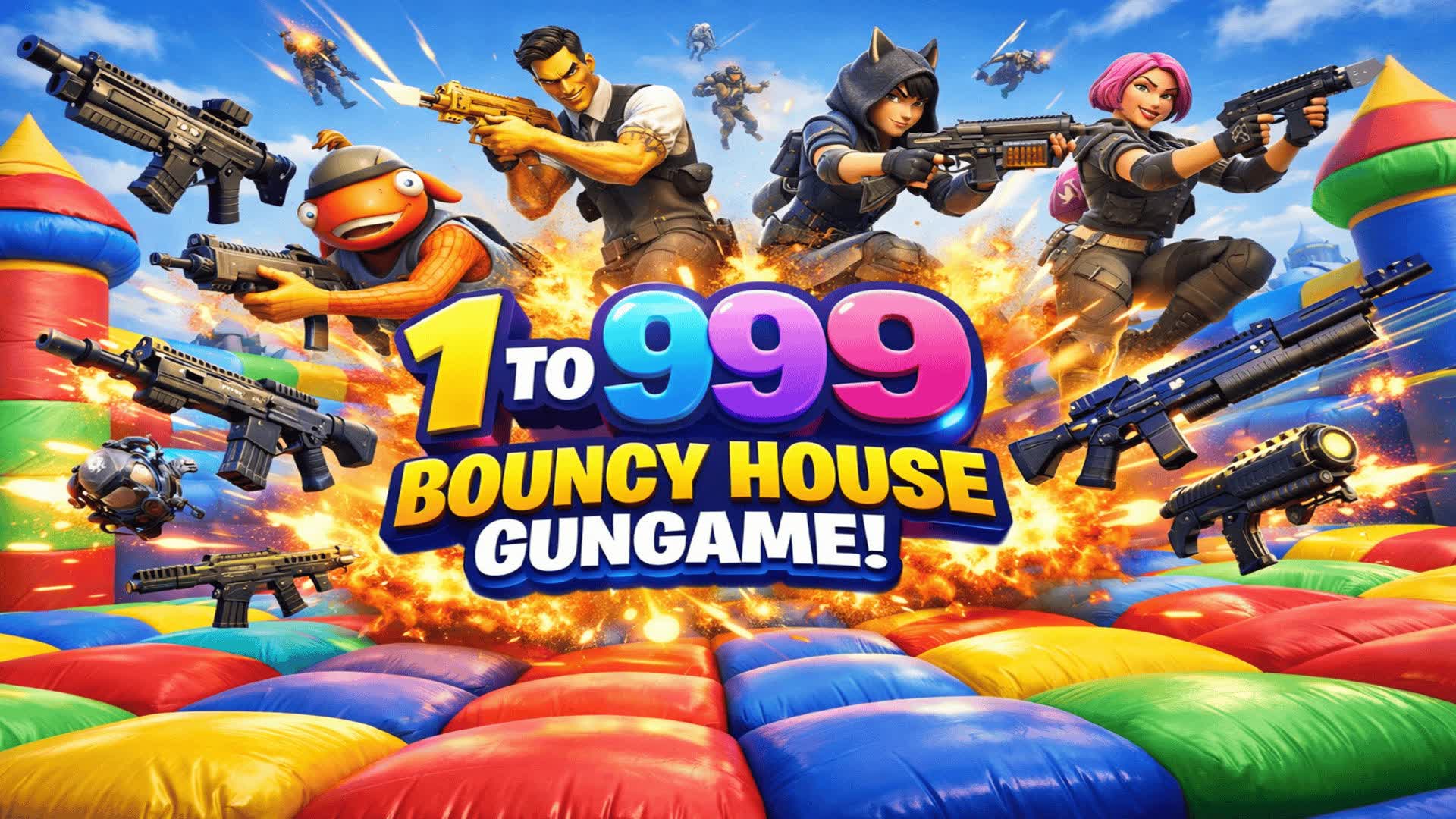 Bouncy house gun game — Fortnite Creative map