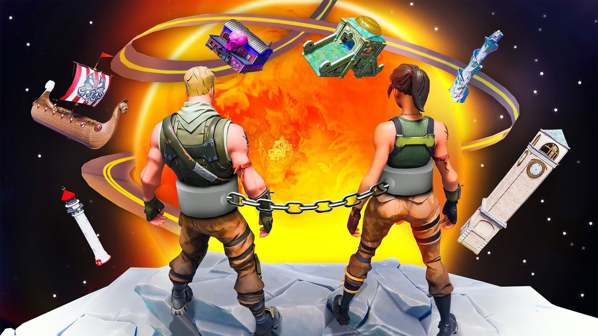 CHAINED TOGETHER πβοΈ ONLY UP β Fortnite Creative map