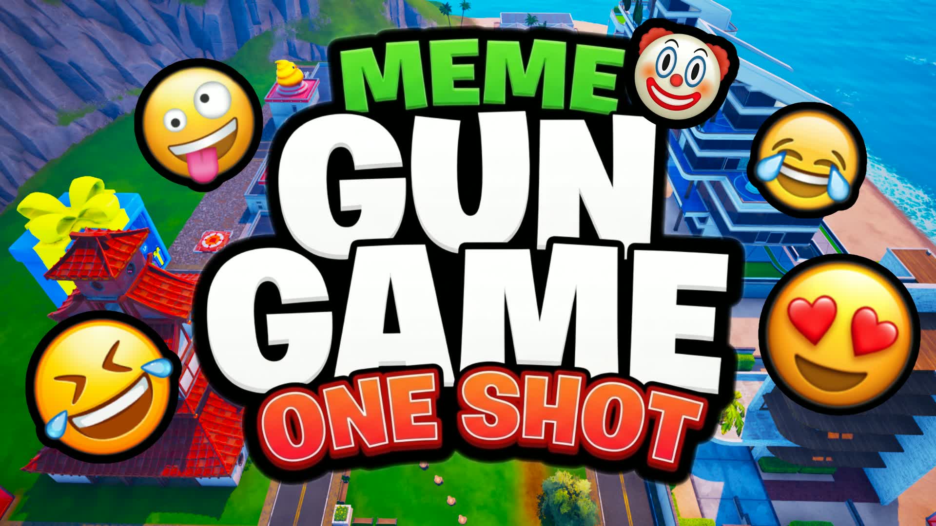 CRAZY MEME GUN GAME😂ALL GUNS⭐ONE SHOT — Fortnite Creative map