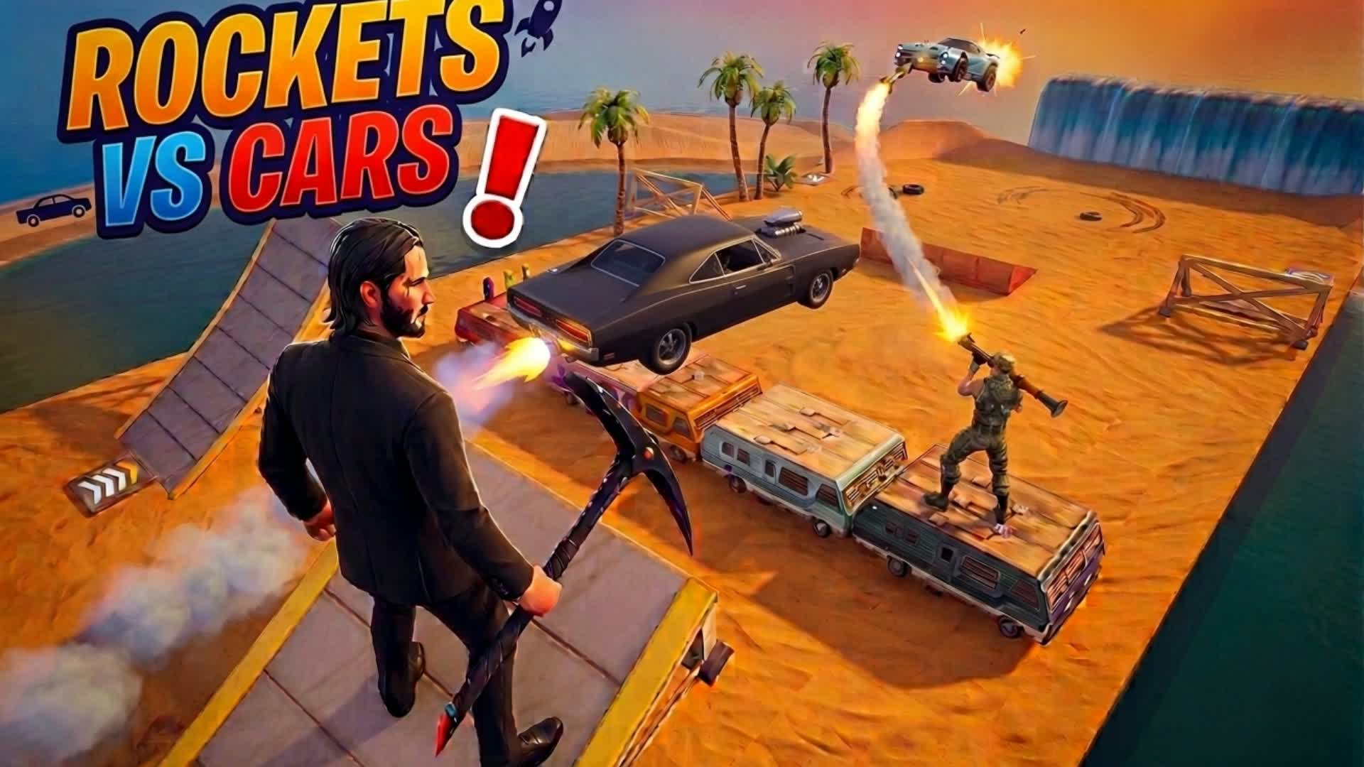 ROCKETS VS CARS SUMMER BEACH — Fortnite Creative map