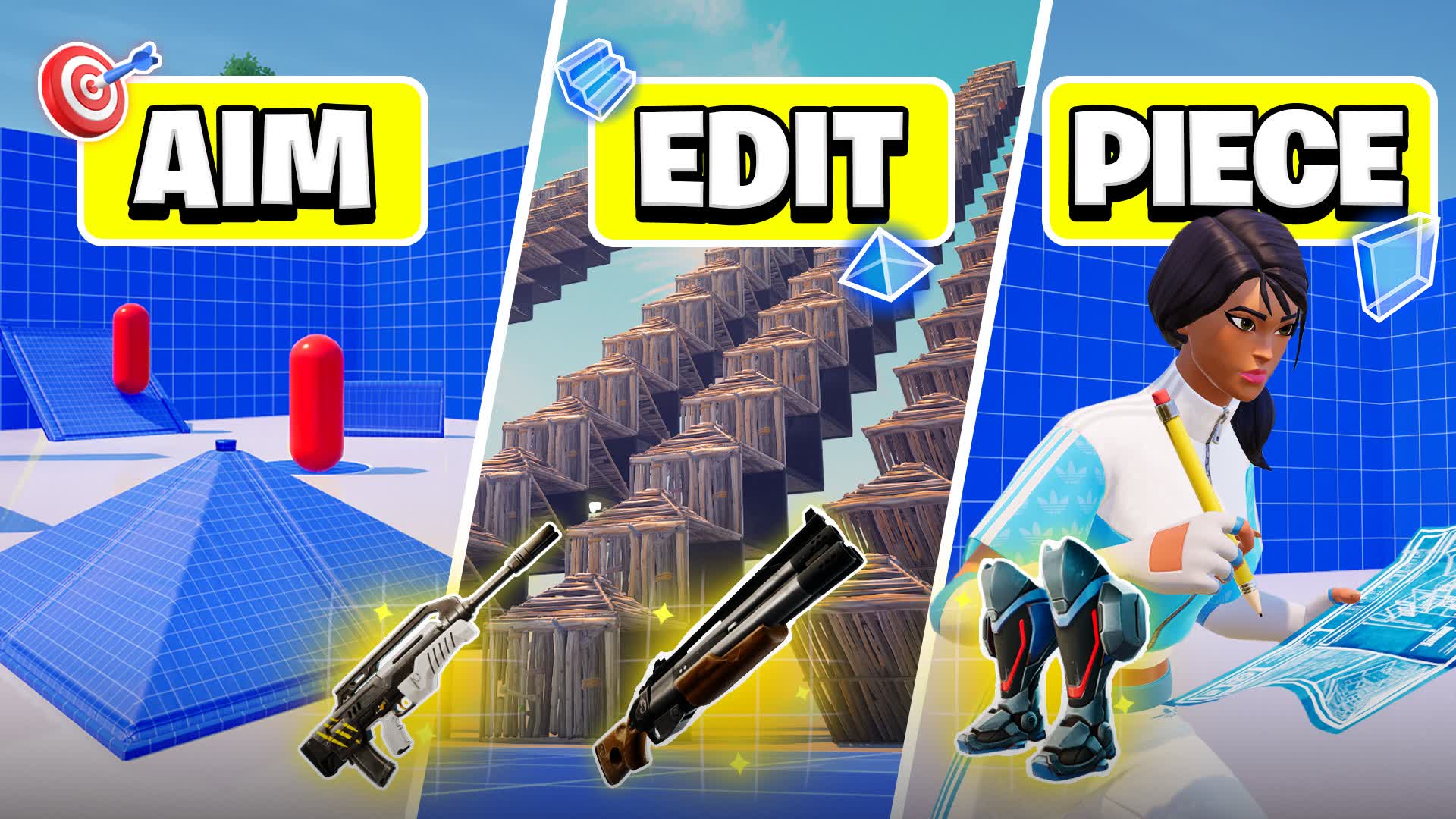 🎯Practice Warm-Up (Aim, Edit, Piece) — Fortnite Creative map