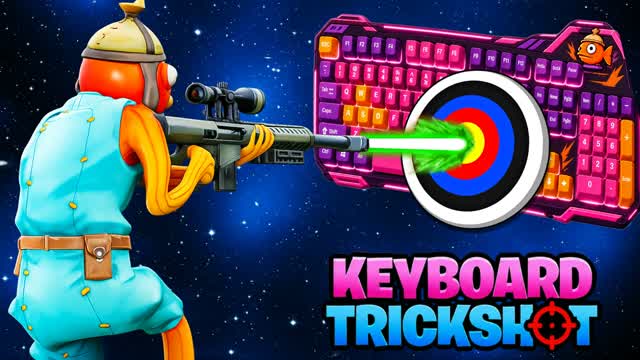 KEYBOARD TRICK SHOT PARKOUR 70+🎯 — Fortnite Creative map