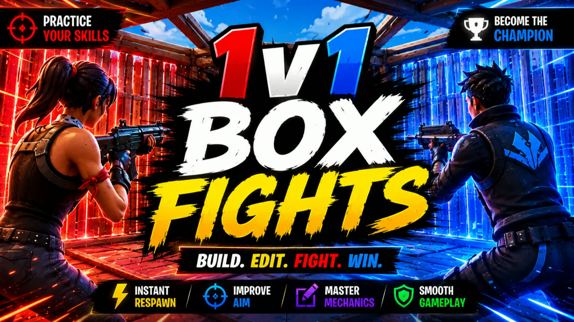 π₯ THE ULTIMATE 1v1 BOX FIGHTS π₯ β Fortnite Creative map