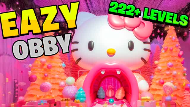 222+ HELLO KITTY LEVEL OBBY PARKOUR! ⭐ — Fortnite Creative map