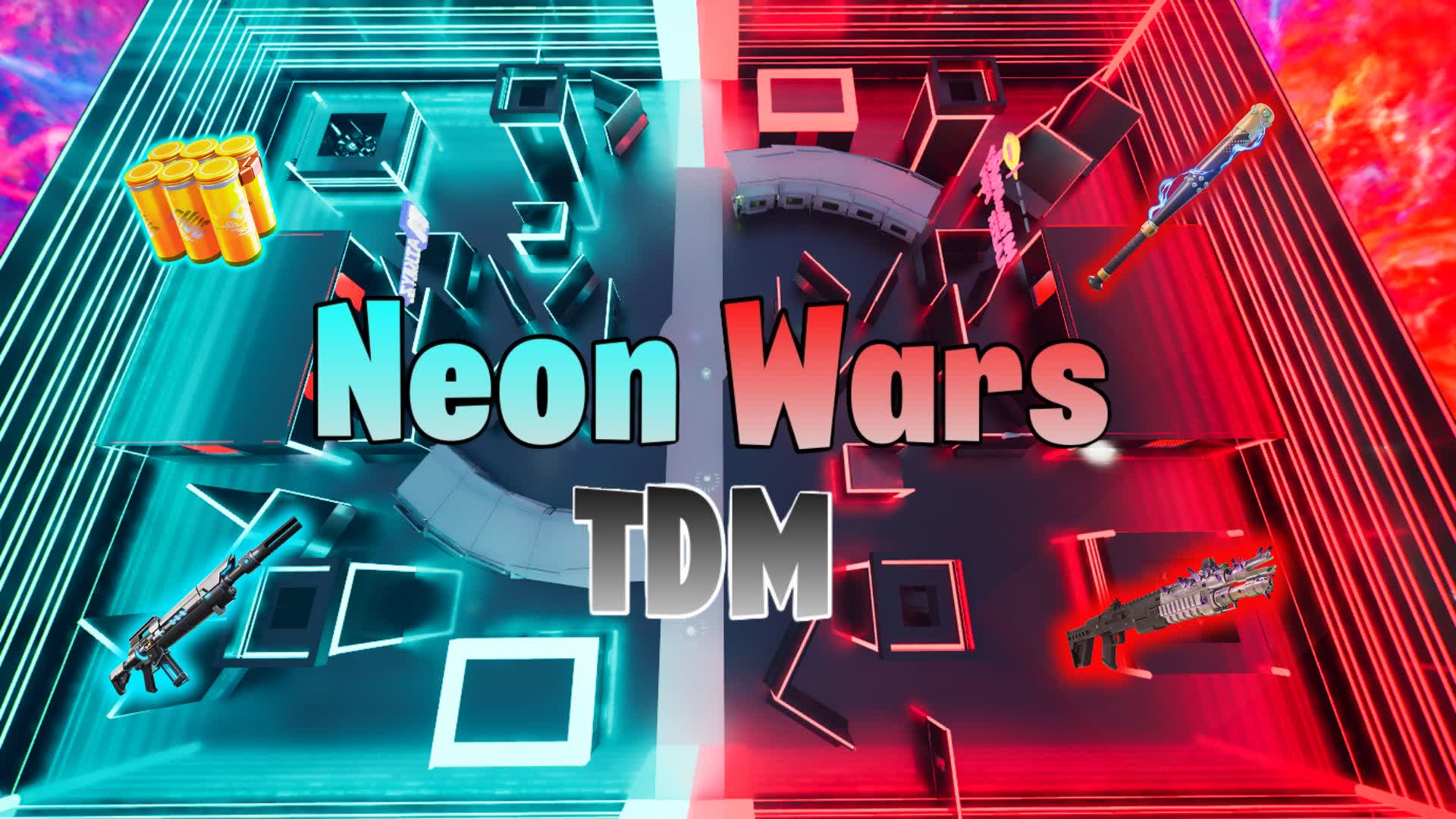 NEON WARS TDM🔵🔴 — Fortnite Creative map