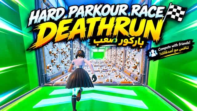 HARD PARKOUR RACE 🏁 DEATHRUN باركور صعب — Fortnite Creative map