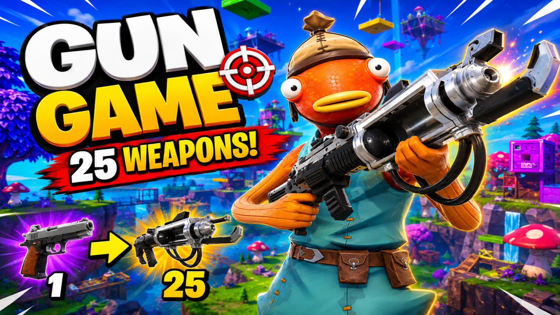 CRAZY GUN GAME +25 WEAPONS — Fortnite Creative map