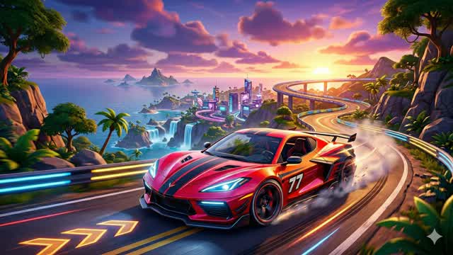 🔥Driving Zombie HyperCar 🚗 — Fortnite Creative map
