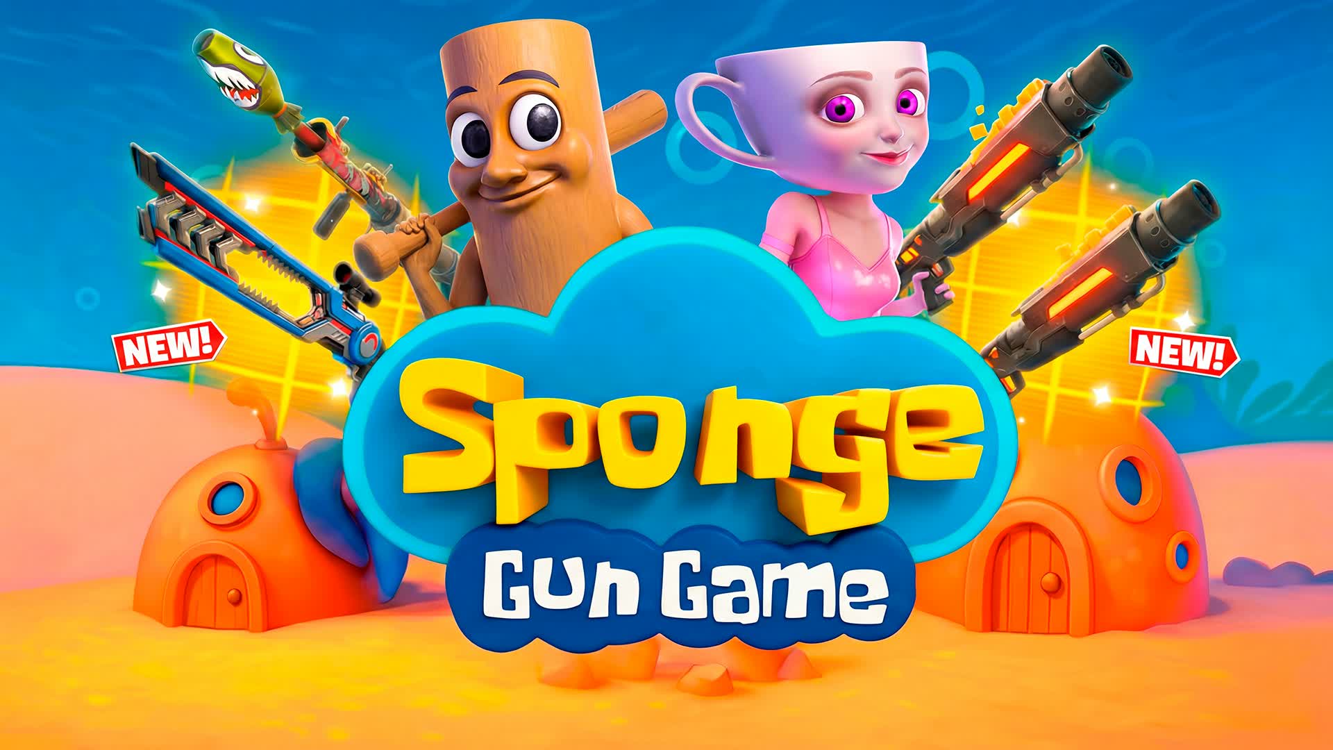 GUN GAME ๐๏ธ SPONGE ๐ ONE SHOT BOTS โ Fortnite Creative map