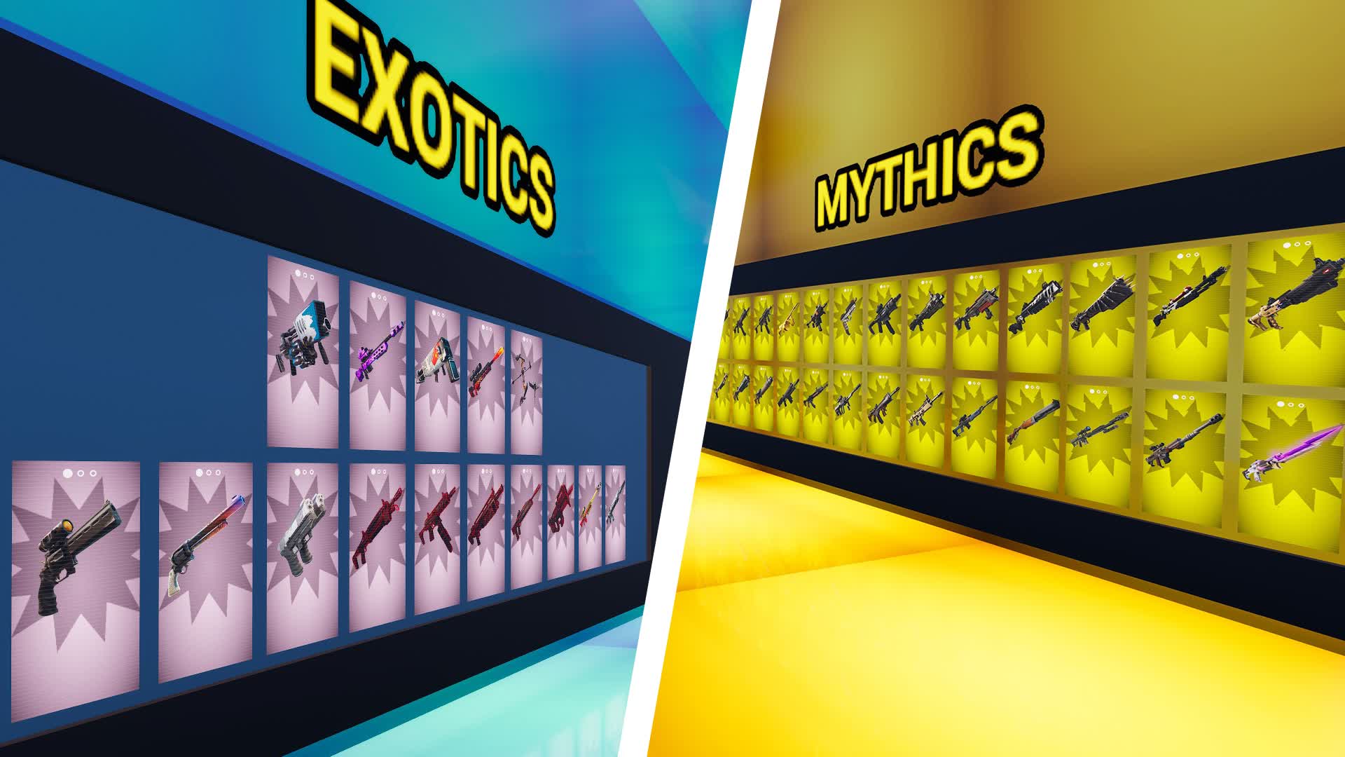π₯ EXOTICS VS MYTHICS TDM β β Fortnite Creative map
