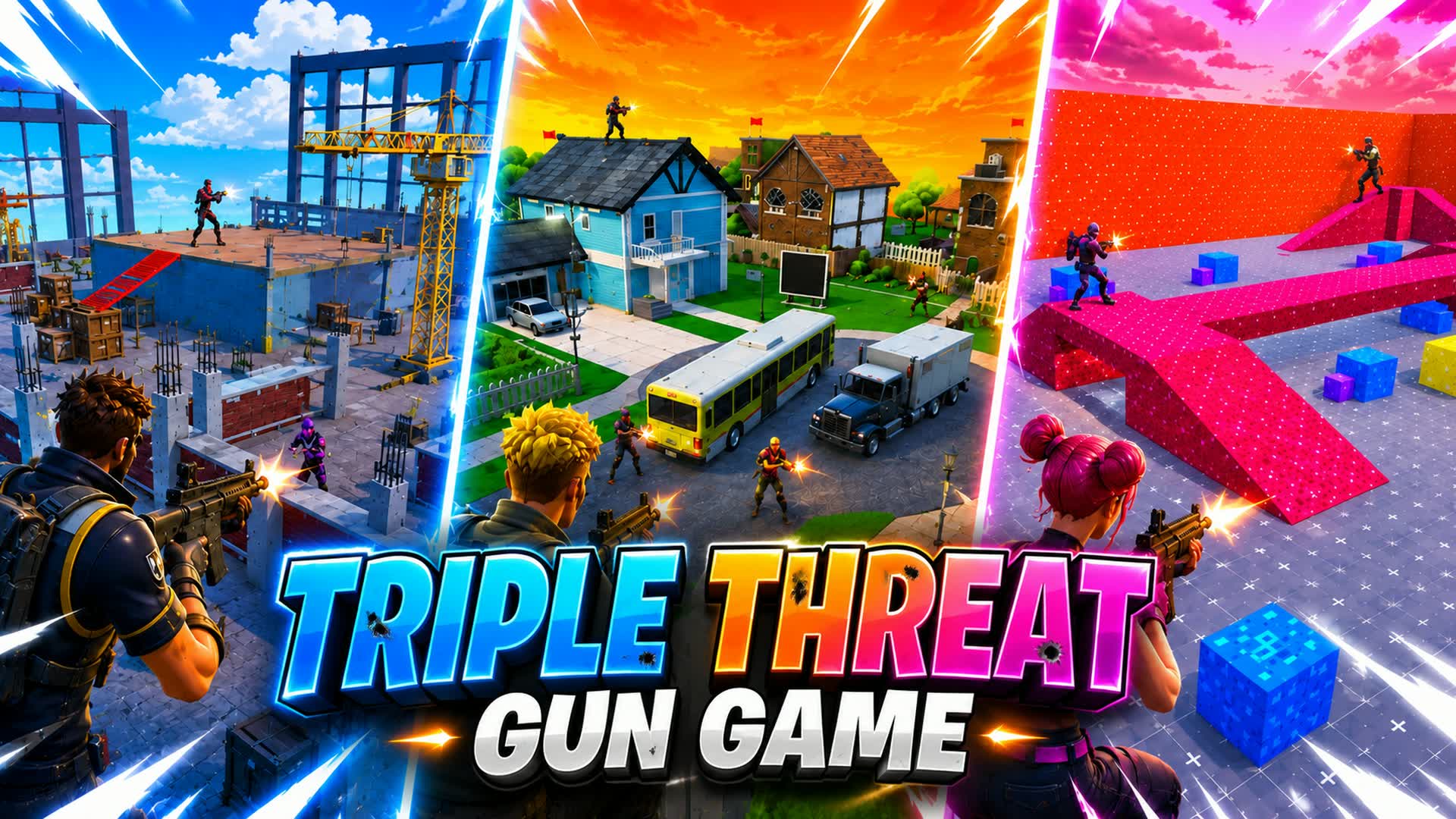 TRIPLE THREAT GUN GAME π« β Fortnite Creative map
