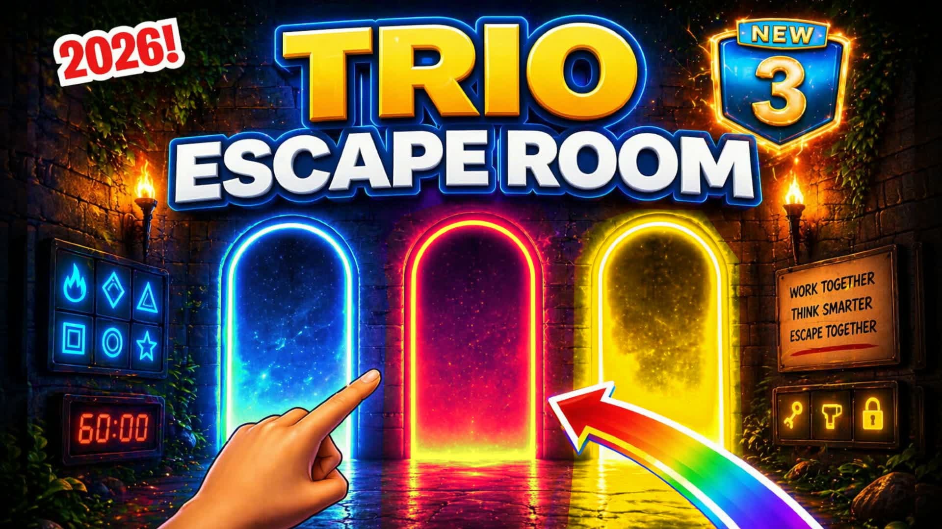 Trio Escape Room 3 2026 — Fortnite Creative map