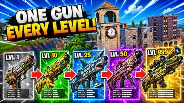 GUN GAME BRAINROTS 🎯ONE SHOT🎯AURA 67 — Fortnite Creative map