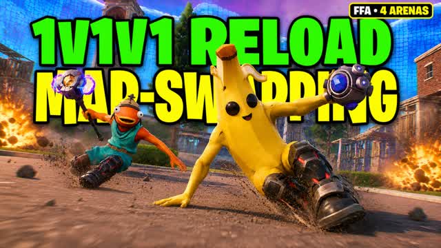 MAP-SWAPPING 1v1v1 RELOAD π 4 ARENAS β Fortnite Creative map